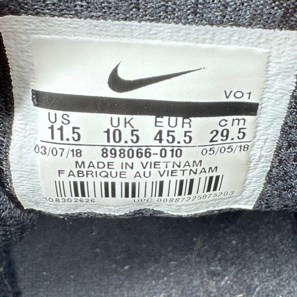 Nike Lunar Fingertrap TR Running Shoes Men's 11.5 Black Elastic Laces 898066-010 - Picture 11 of 11